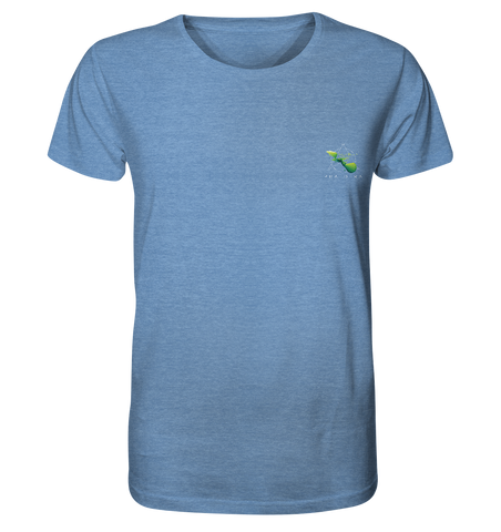 Nachhaltiges T-Shirt (meliert) ✅ faire Bio-Baumwolle | Basics (Mittelblau meliert) | Phaedera UG