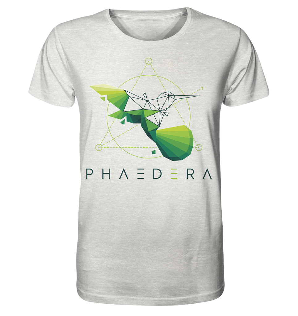 Nachhaltiges T-Shirt (meliert) ✅ faire Bio-Baumwolle | Kolibri D (Creme-Grau meliert) | Phaedera UG
