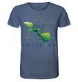 Nachhaltiges T-Shirt (meliert) ✅ faire Bio-Baumwolle | Kolibri D (Dunkelindigo meliert) | Phaedera UG