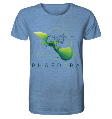 Nachhaltiges T-Shirt (meliert) ✅ faire Bio-Baumwolle | Kolibri D (Mittelblau meliert) | Phaedera UG