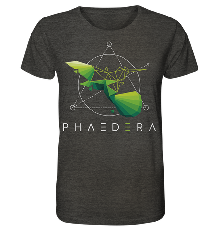 Nachhaltiges T-Shirt (meliert) ✅ faire Bio-Baumwolle | Kolibri H (Dunkelgrau meliert) | Phaedera UG