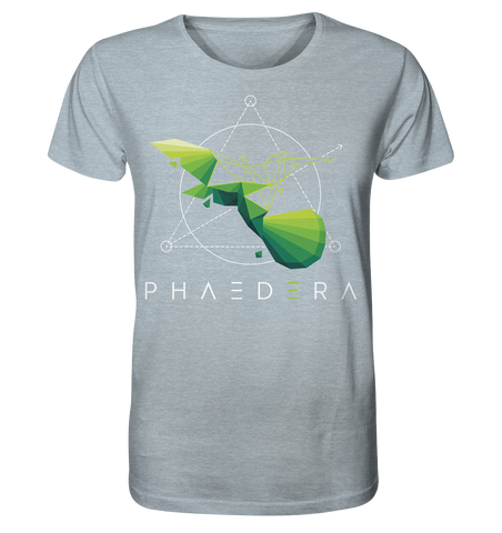 Nachhaltiges T-Shirt (meliert) ✅ faire Bio-Baumwolle | Kolibri H (Eisblau meliert) | Phaedera UG