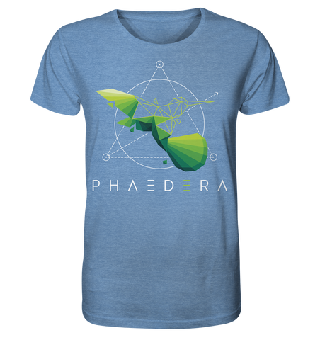 Nachhaltiges T-Shirt (meliert) ✅ faire Bio-Baumwolle | Kolibri H (Mittelblau meliert) | Phaedera UG