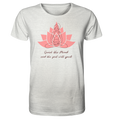 Nachhaltiges T-Shirt (meliert) | faire Bio-Baumwolle | Meditation (Creme-Grau meliert) | Phaedera UG
