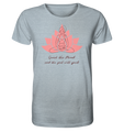 Nachhaltiges T-Shirt (meliert) | faire Bio-Baumwolle | Meditation (Eisblau meliert) | Phaedera UG