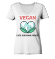 Nachhaltiges T-Shirt V-Ausschnitt Damen Bio-Baumwolle | Vegan (Weiß) | Phaedera UG