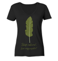 Nachhaltiges T-Shirt V-Ausschnitt Damen | bio, vegan | Natural (Schwarz) | Phaedera UG