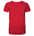 Nachhaltiges T-Shirt V-Ausschnitt Herren Bio-Baumwolle | Basics (Rot) | Phaedera UG