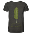 Nachhaltiges T-Shirt V-Ausschnitt Herren | Bio & fair | Natural (Dunkelgrau meliert) | Phaedera UG