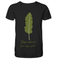 Nachhaltiges T-Shirt V-Ausschnitt Herren | Bio & fair | Natural (Schwarz) | Phaedera UG