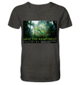 Nachhaltiges T-Shirt V-Ausschnitt Herren | bio & fair | Rainforest (Dunkelgrau meliert) | Phaedera UG