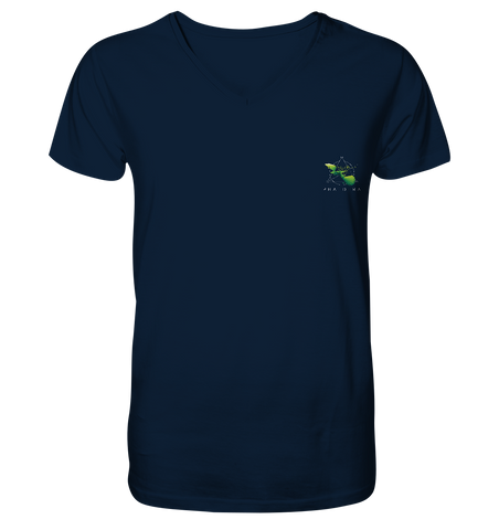 Nachhaltiges T-Shirt V-Ausschnitt Herren | bio & vegan | Basics (Navyblau) | Phaedera UG