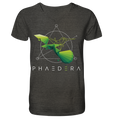 Nachhaltiges T-Shirt V-Ausschnitt Herren | bio & vegan | Kolibri H (Dunkelgrau meliert) | Phaedera UG