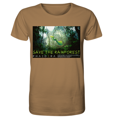 Nachhaltiges T-Shirt | vegane, faire Bio-Baumwolle | Rainforest (Camel) | Phaedera UG