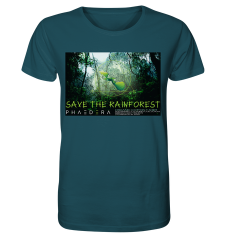 Nachhaltiges T-Shirt | vegane, faire Bio-Baumwolle | Rainforest (Dunkeltürkis) | Phaedera UG