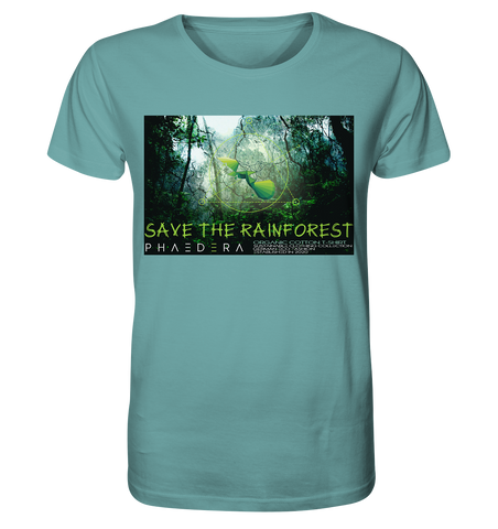 Nachhaltiges T-Shirt | vegane, faire Bio-Baumwolle | Rainforest (Mitteltürkis) | Phaedera UG