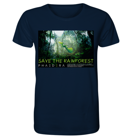 Nachhaltiges T-Shirt | vegane, faire Bio-Baumwolle | Rainforest (Navyblau) | Phaedera UG