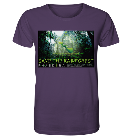 Nachhaltiges T-Shirt | vegane, faire Bio-Baumwolle | Rainforest (Pflaume) | Phaedera UG
