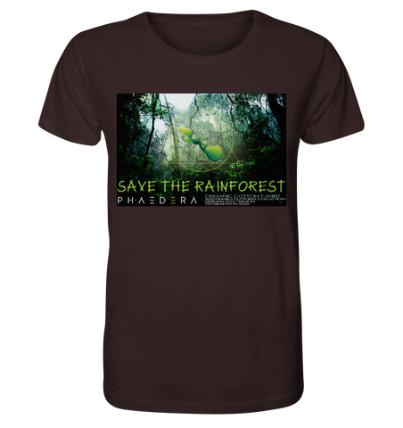 Nachhaltiges T-Shirt | vegane, faire Bio-Baumwolle | Rainforest (Schokolade) | Phaedera UG