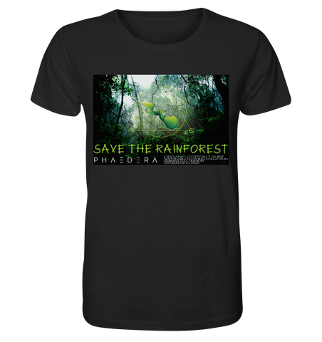 Nachhaltiges T-Shirt | vegane, faire Bio-Baumwolle | Rainforest (Schwarz) | Phaedera UG