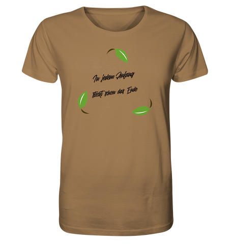 Nachhaltiges T-Shirt | vegane, faire Bio-Baumwolle | Recyceln (Camel) | Phaedera UG