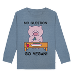Schwein Pullover für Kinder kaufen ☀ Bio-Wear | Vegan-Ferkel (Mittelblau meliert) | Phaedera UG