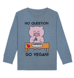 Schwein Pullover für Kinder kaufen ☀ Bio-Wear | Vegan-Ferkel (Mittelblau meliert) | Phaedera UG