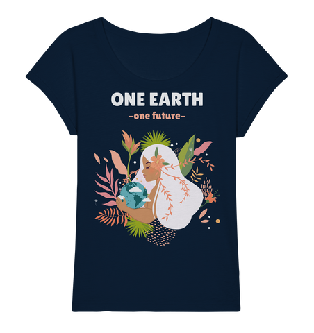 Slub Shirt nachhaltig | vegane, faire Bio-Baumwolle | One Earth (Navyblau) | Phaedera UG