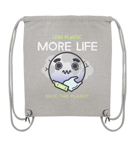 Sporttasche nachhaltig | fair & vegan Bio-Turnbeutel | Plastikwelt (Grau meliert) | Phaedera UG