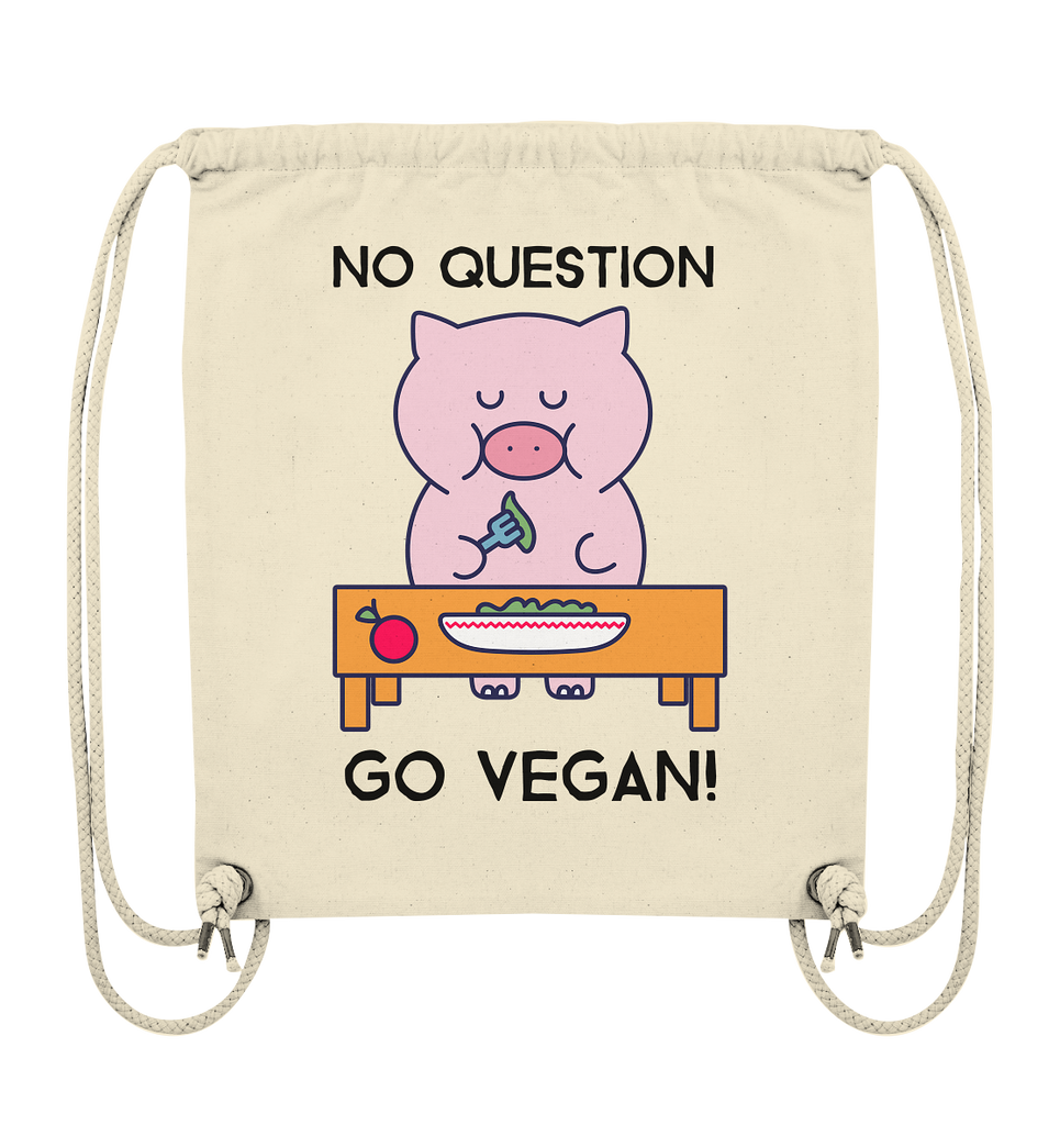 Sporttasche nachhaltig Schwein fairer Turnbeutel | Vegan-Ferkel (Naturbelassen) | Phaedera UG