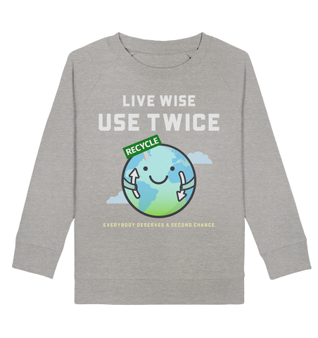 Sweatshirt für Kinder kaufen ☀ Bio-Wear Pullover | Grüne Erde (Grau meliert) | Phaedera UG