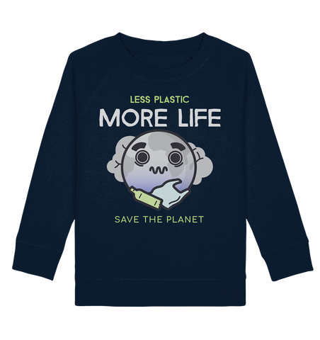 Sweatshirt für Kinder kaufen ☀ Bio-Wear Pullover | Plastikwelt (Navyblau) | Phaedera UG
