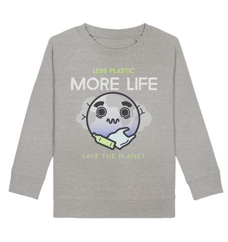 Sweatshirt für Kinder kaufen ☀ Bio-Wear Pullover | Plastikwelt (Grau meliert) | Phaedera UG