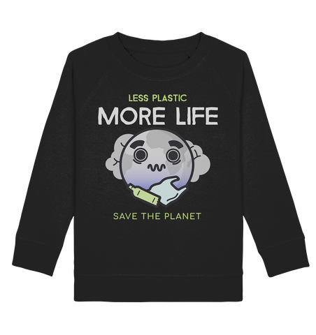 Sweatshirt für Kinder kaufen ☀ Bio-Wear Pullover | Plastikwelt (Schwarz) | Phaedera UG