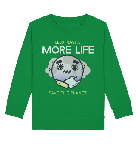 Sweatshirt für Kinder kaufen ☀ Bio-Wear Pullover | Plastikwelt (Frisches Grün) | Phaedera UG