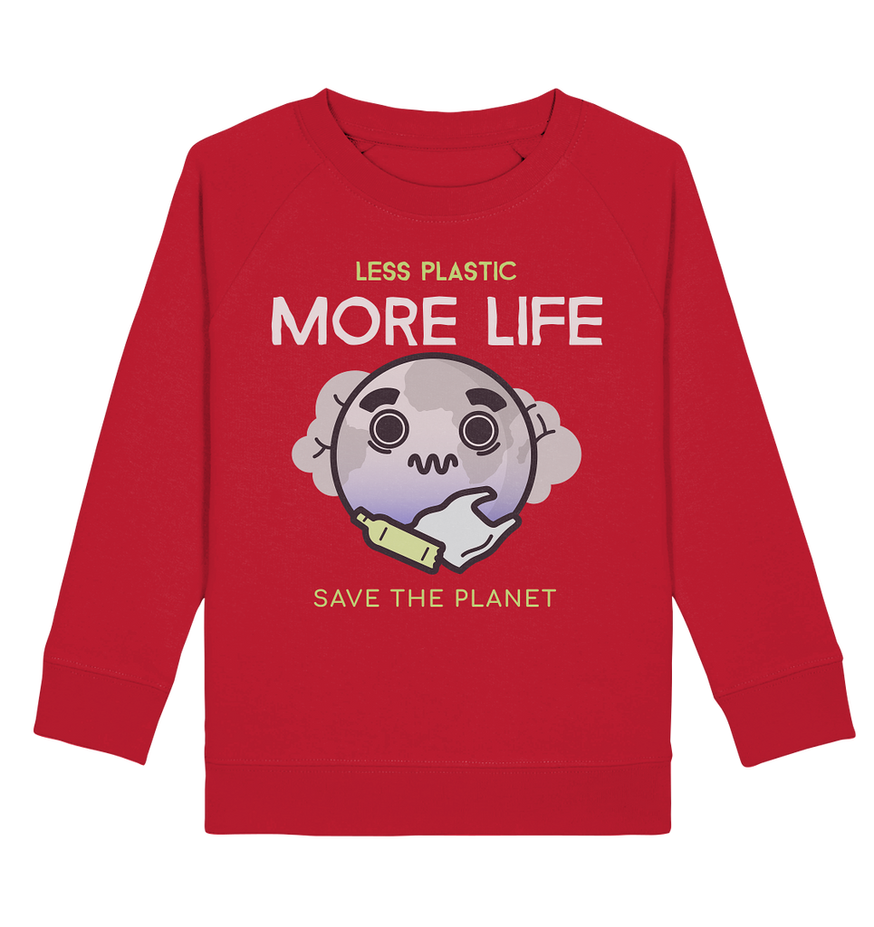 Sweatshirt für Kinder kaufen ☀ Bio-Wear Pullover | Plastikwelt (Rot) | Phaedera UG