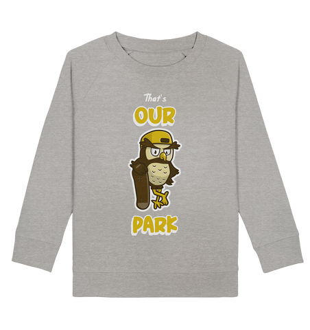 Sweatshirt für Kinder kaufen ☀ fair Bio-Wear Shop | Skater-Eule (Grau meliert) | Phaedera UG