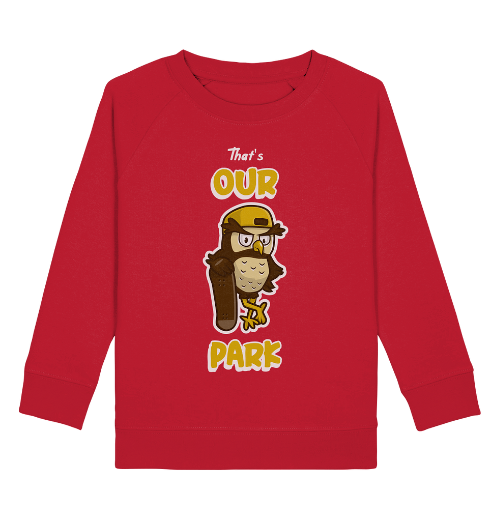 Sweatshirt für Kinder kaufen ☀ fair Bio-Wear Shop | Skater-Eule (Rot) | Phaedera UG