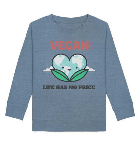 Sweatshirt für Kinder kaufen ☀ fairer Bio-Wear Shop | Vegan (Mittelblau meliert) | Phaedera UG