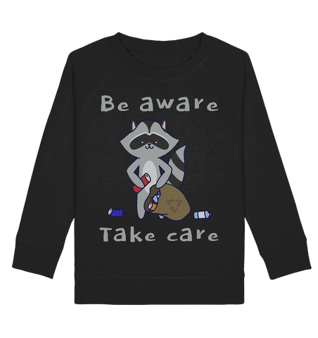 Sweatshirt für Kinder kaufen ☀ Pullover Bio-Wear | Waschbär (Schwarz) | Phaedera UG