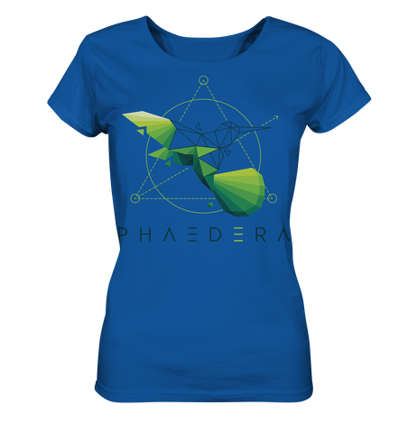 T-Shirt Damen | vegan, nachhaltig faire Bio-Baumwolle | Kolibri D (Königsblau) | Phaedera UG