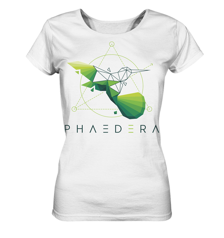 T-Shirt Damen | vegan, nachhaltig faire Bio-Baumwolle | Kolibri D (Weiß) | Phaedera UG