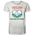 T-Shirt (meliert) nachhaltig | vegan & fair Bio-Baumwolle | Vegan (Creme-Grau meliert) | Phaedera UG