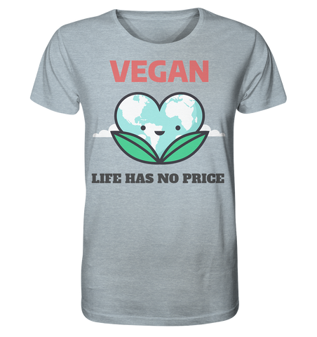 T-Shirt (meliert) nachhaltig | vegan & fair Bio-Baumwolle | Vegan (Eisblau meliert) | Phaedera UG