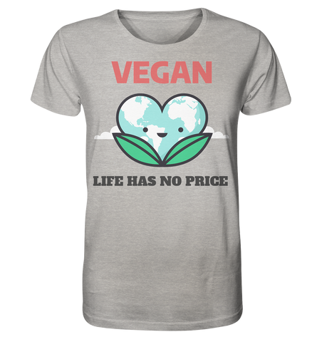 T-Shirt (meliert) nachhaltig | vegan & fair Bio-Baumwolle | Vegan (Grau meliert) | Phaedera UG