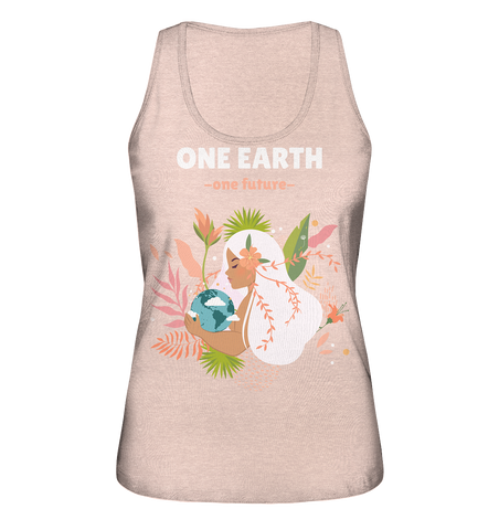 Tank-Top Damen | nachhaltig faire Bio-Baumwolle | One Earth (Creme-Pink meliert) | Phaedera UG