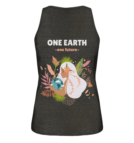 Tank-Top Damen | nachhaltig faire Bio-Baumwolle | One Earth (Dunkelgrau meliert) | Phaedera UG