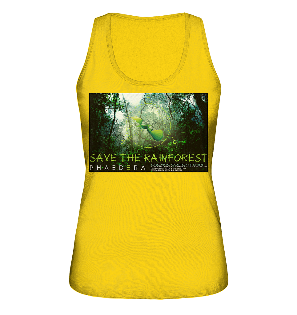 Tank-Top für Damen | nachhaltig faire Bio-Baumwolle | Rainforest (Goldgelb) | Phaedera UG