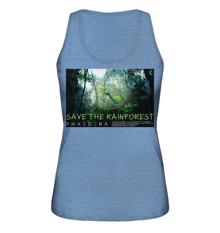 Tank-Top für Damen | nachhaltig faire Bio-Baumwolle | Rainforest (Mittelblau meliert) | Phaedera UG